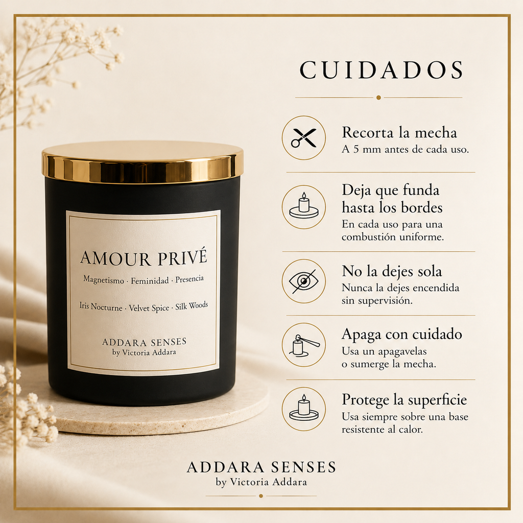 Vela Perfumada | Amour Prive | Colección Origen | Addara Senses | Victoria Addara
