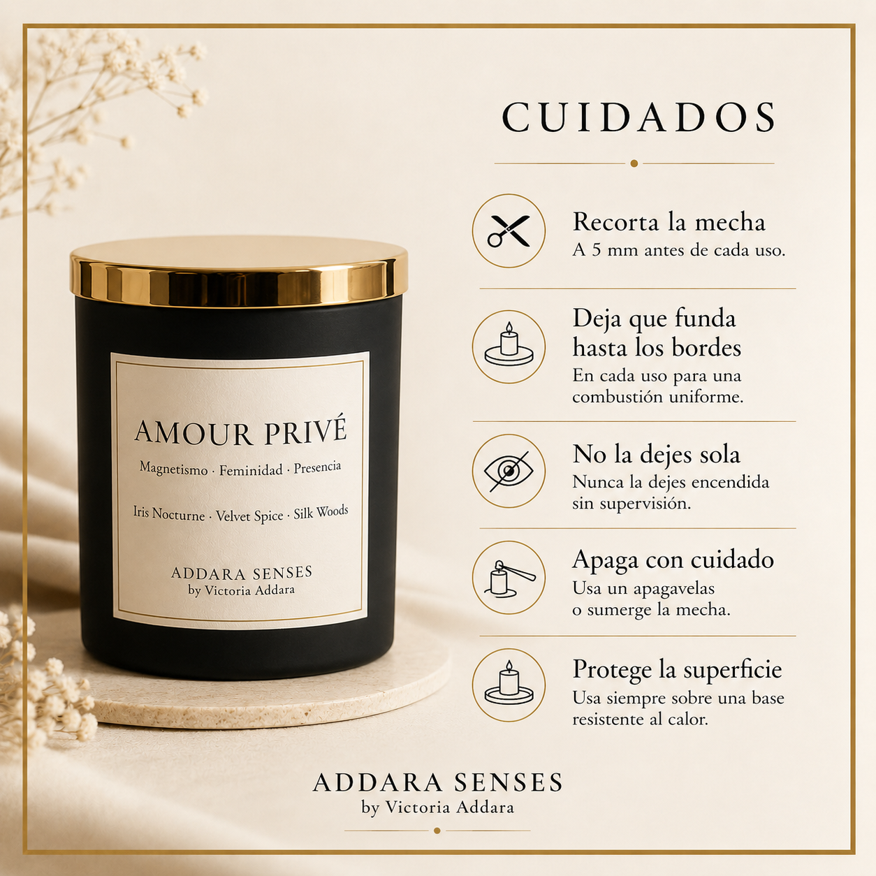 Vela Perfumada | Amour Prive | Colección Origen | Addara Senses | Victoria Addara
