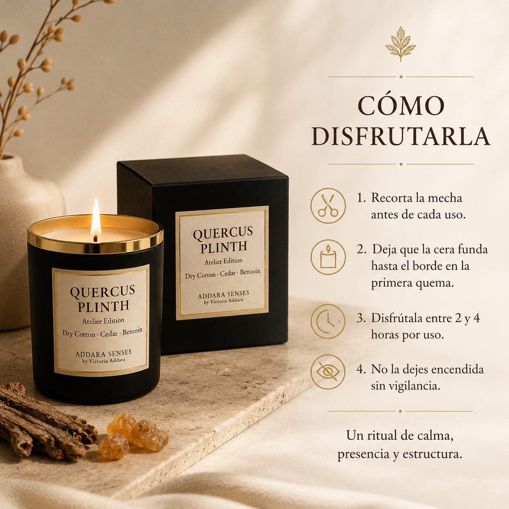 Vela Perfumada | Quercus Plinth | Colección Origen | Addara Senses