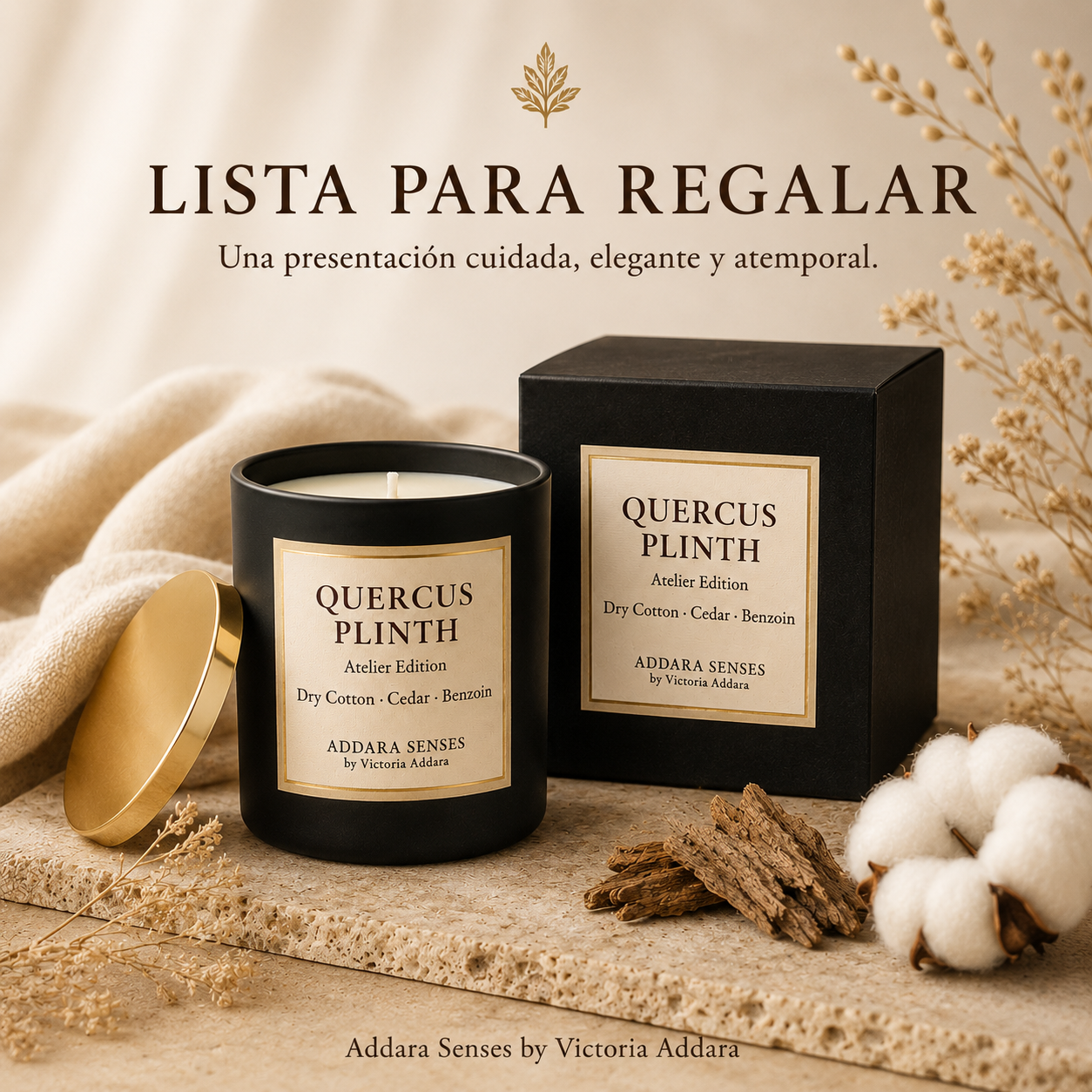 Vela Perfumada | Quercus Plinth | Colección Origen | Addara Senses