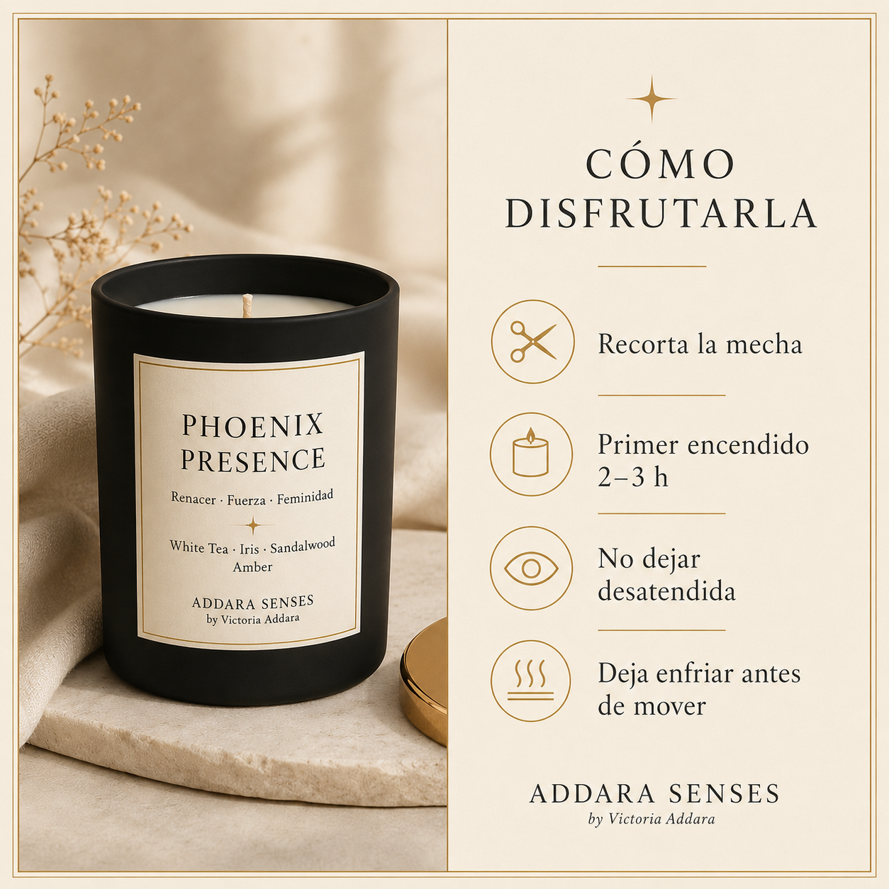 Vela Perfumada | Phoenix Presence | Colección Origen | Addara Senses